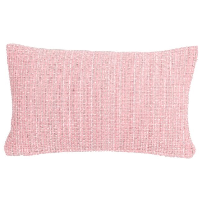 Linen & More Basket Weave kussen roze 30x50cm