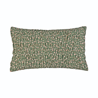 Linen & More Libby Smock kussen groen 30x50cm