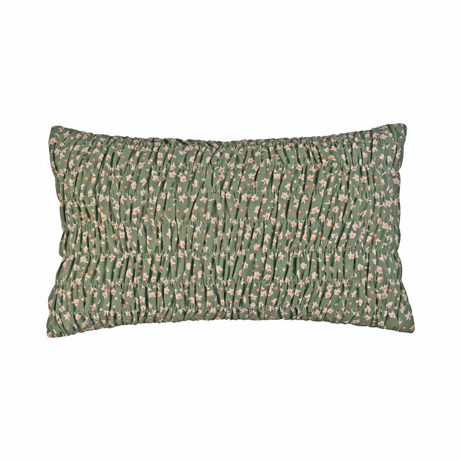 Linen & More Libby Smock kussen groen 30x50cm