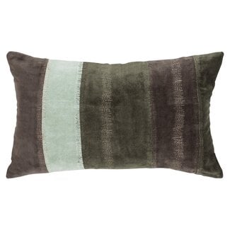 Linen & More Velvet Stripe kussen groen 30x50cm