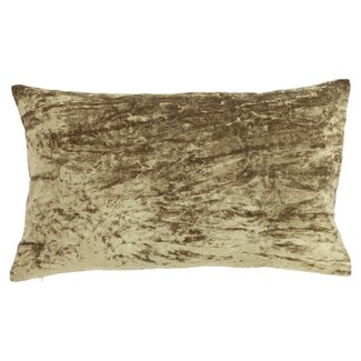 Linen & More Crushed Velvet kussen groen 30x50cm