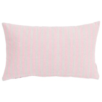 Linen & More Medium Fine Stripe kussen beige roze 30x50cm