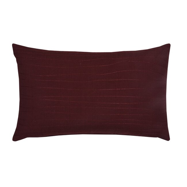 Linen & More Uneven Stitching kussen bordeaux 30x50cm