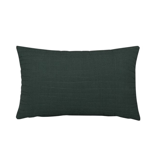 Linen & More Uneven stitching blue green cushion 30 x 50 cm