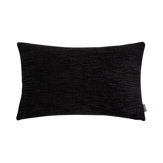 Linen & More Coco Chenille kussen zwart 30x50cm
