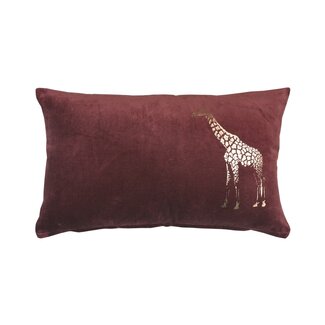 Linen & More Giraffe Foil kussen bordeaux 30x50cm