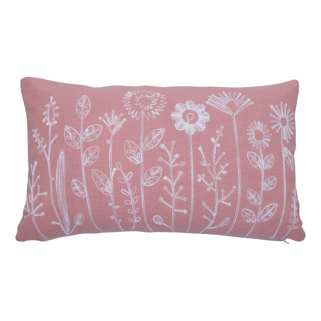 Linen & More Flora kussen roze 30x50cm