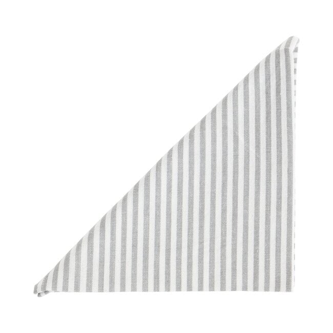 Linen & More Medium Fine Stripe Servet licht grijs 40x40cm (set of 2)