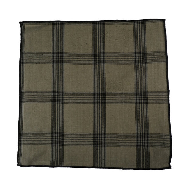 Linen & More Black Check Servet sage 40x40cm (set of 2)