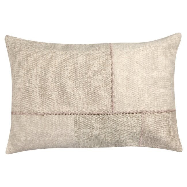 Linen & More Patchwork kussen beige 40x60cm