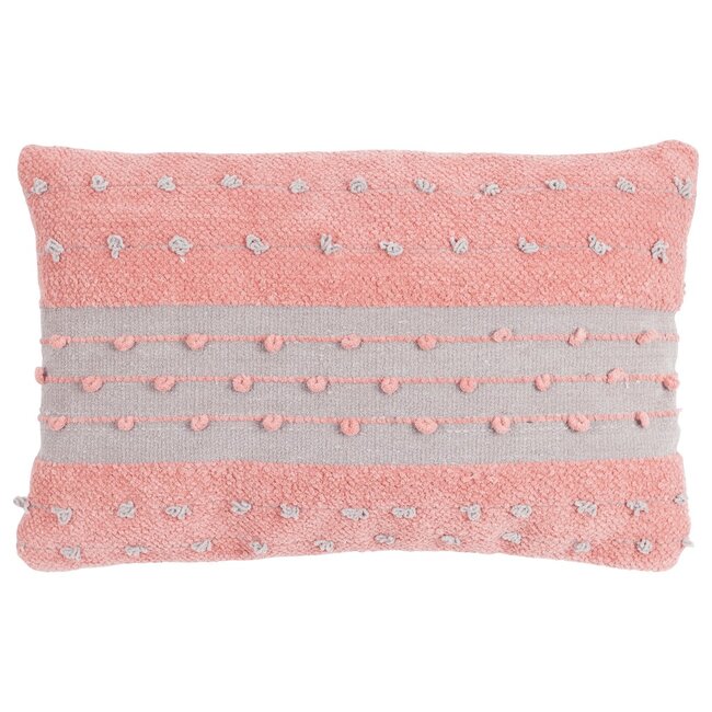 Linen & More Chenille kussen roze beige 40x60cm