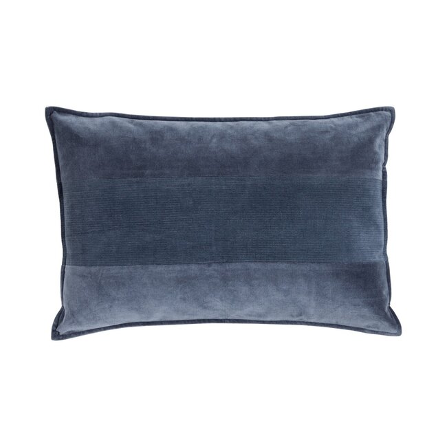 Linen & More Velvet And Corduroy kussen blauw 40x60cm