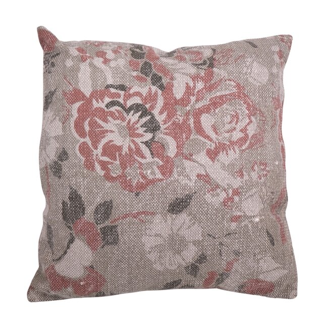 Linen & More Vintage Flower kussen roze 60x60cm