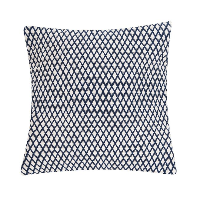 Linen & More Diamond Weave kussen blauw 60x60cm