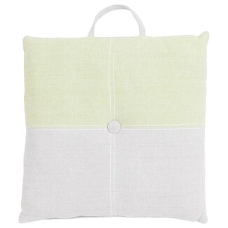 Linen & More Duo Tone stoelkussen beige groen 40x40cm+5cm (with handle)