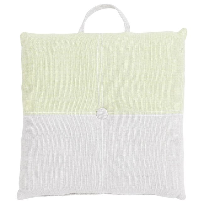 Linen & More Duo Tone stoelkussen beige groen 40x40cm+5cm (with handle)