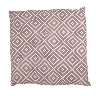 Linen & More Dotted Ethnic stoelkussen taupe 40x40cm+5cm