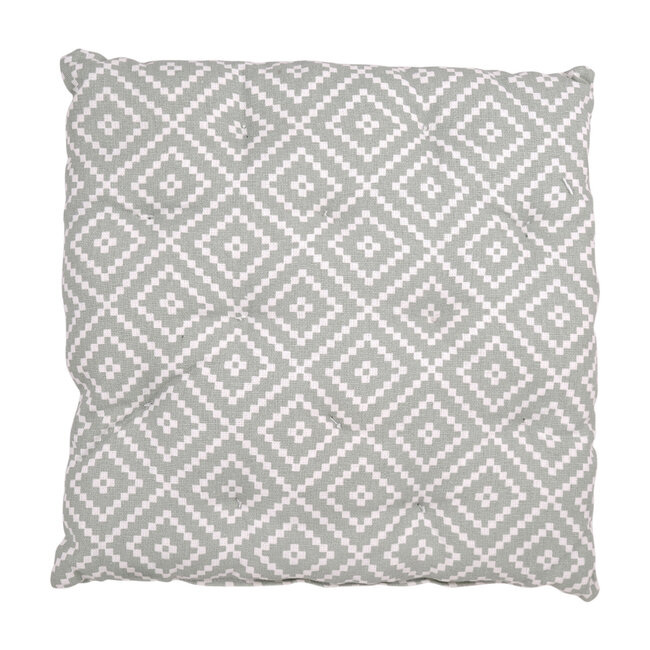 Linen & More Dotted Ethnic stoelkussen groen 40x40cm+5cm