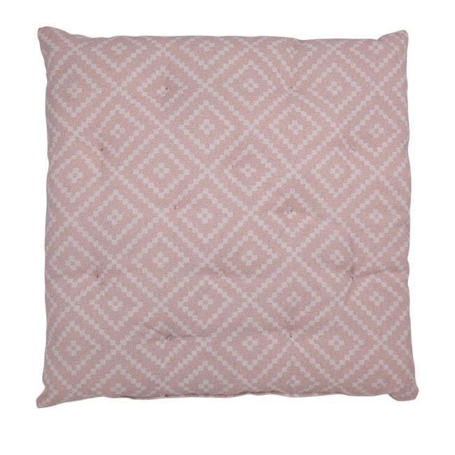 Linen & More Dotted Ethnic stoelkussen roze 40x40cm+5cm