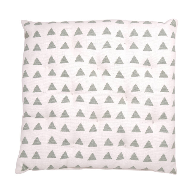 Linen & More Triangle Frosty stoelkussen groen 40x40cm+5cm