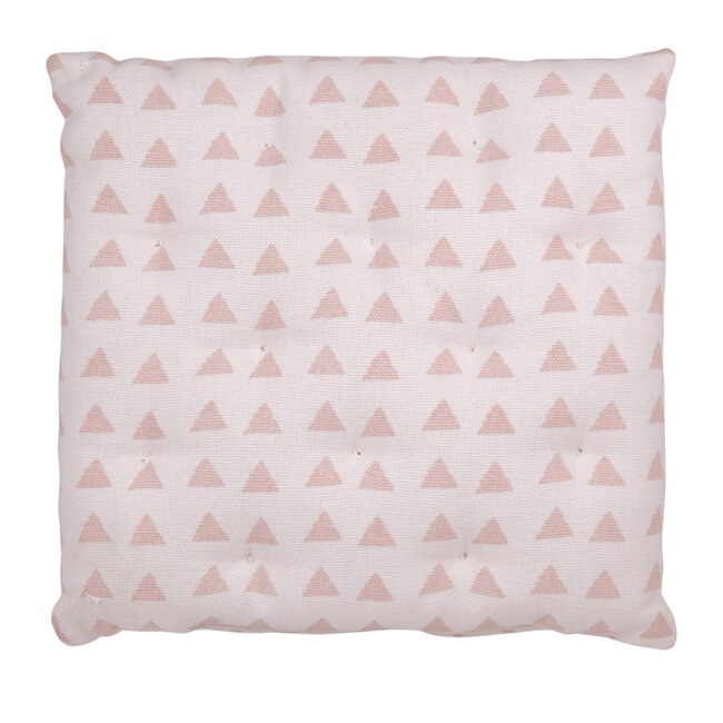 Linen & More Triangle Soft stoelkussen roze 40x40cm+5cm