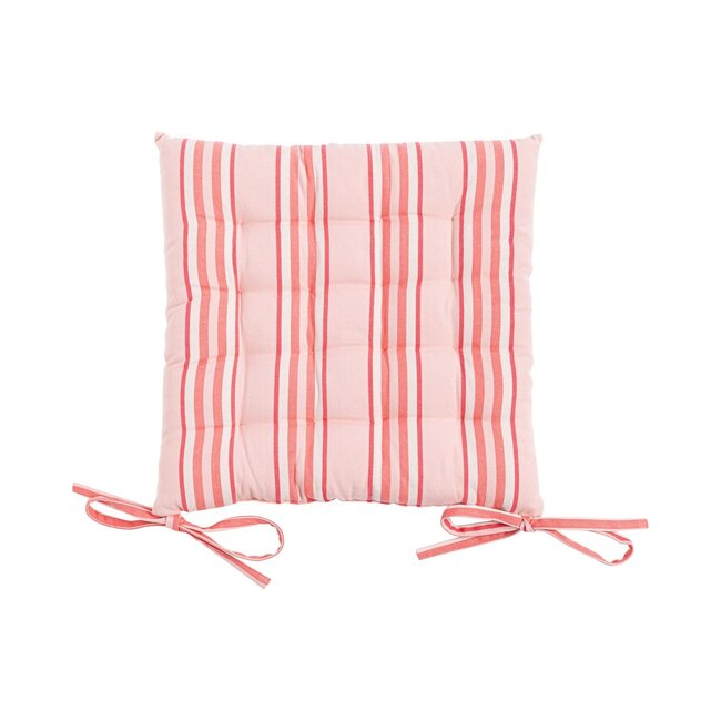 Linen & More Multi Stripe stoelkussen roze 40x40cm+5cm