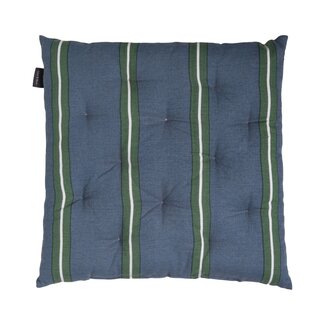 Linen & More Printed Stripes stoelkussen blauw groen 40x40cm+5cm