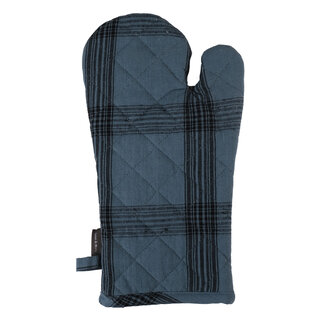 Linen & More Black Check Ovenwant mirage blauw 18x33cm