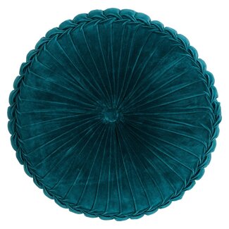 Linen & More Kanan Velvet kussen blauw dia60x10cm