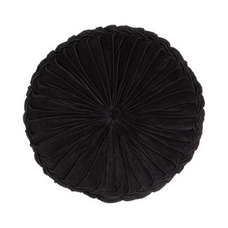 Linen & More Kanan Velvet kussen zwart dia60x10cm