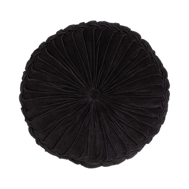 Linen & More Kanan Velvet kussen zwart dia60x10cm