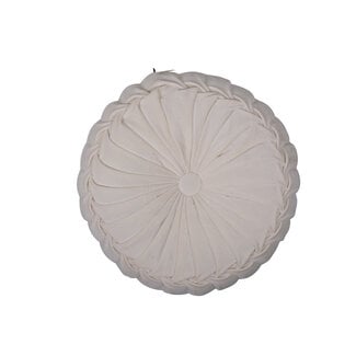 Linen & More Kanan Velvet kussen gebroken wit dia60x10cm