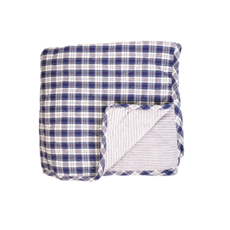 Linen & More Check & Stripe plaid blauw 140x200cm