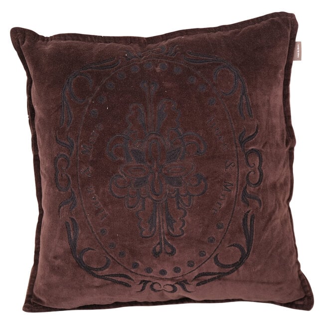 Linen & More Cushion Velvet chic 50x50 dark brown