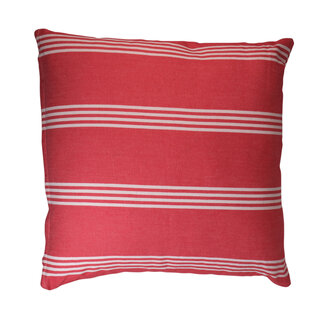 Linen & More Cushion Railway stripe 45x45 red