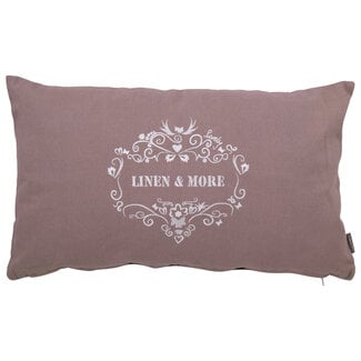 Linen & More Cushion Linen & More embroider y 30x50 taupe