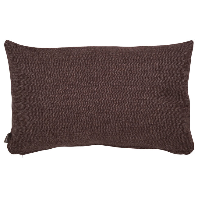 Linen & More Cushion Herringbone wool 30x50 brown