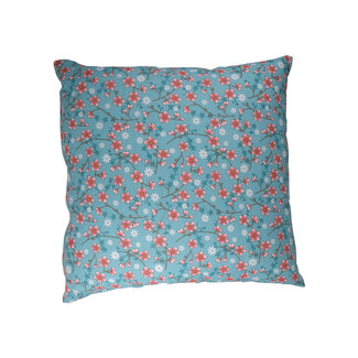 Linen & More Cushion Biba Flower 45x4 5 aqua