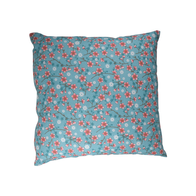 Linen & More Cushion Biba Flower 45x4 5 aqua