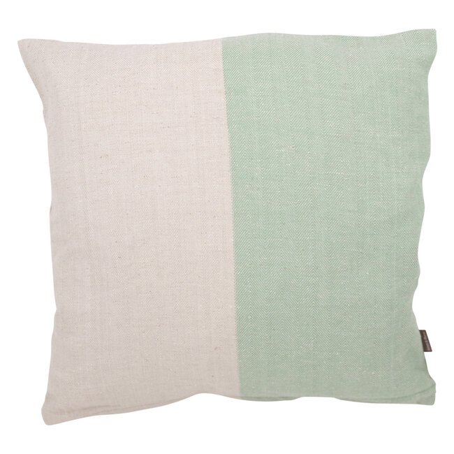 Linen & More Cushion Shanti Half Half 45x45 green