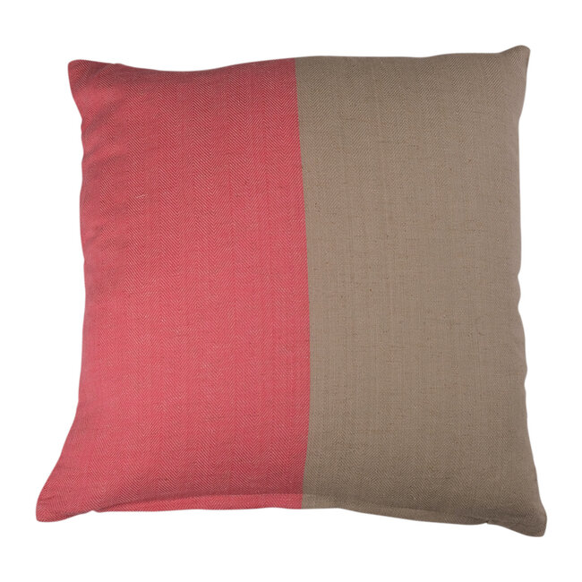 Linen & More Cushion Shanti Half Half 45x45 pink