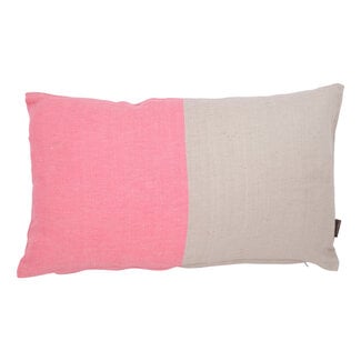 Linen & More Cushion Shanti Half Half 30x50 pink