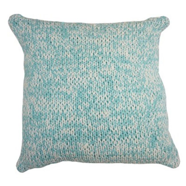 Linen & More Cushion Double Knit 45x45 l.aqua/off white