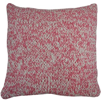 Linen & More Cushion Double Knit 45x45 rouge pink/white