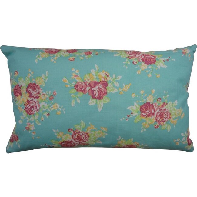 Linen & More Cushion Coral Sunset 30x50 aqua/rouge