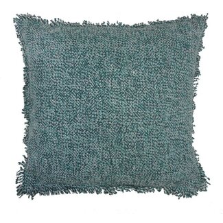 Linen & More Cushion Melange Fringes 45x45 Green