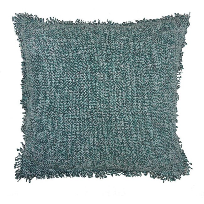 Linen & More Cushion Melange Fringes 45x45 Green