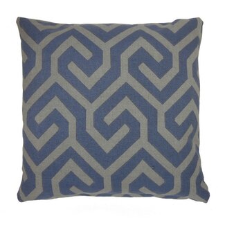 Linen & More Cushion Graphic Print 45x45 Grey/Dark Blue
