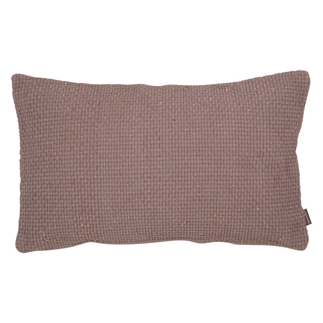 Linen & More Cushion Duo weave Lurex 30x50 Taupe/Copper