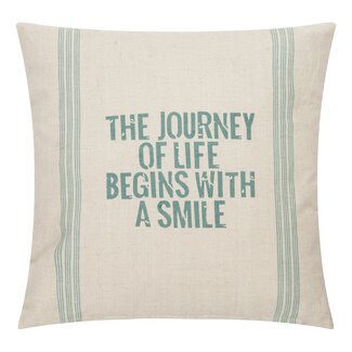 Linen & More Journey of Life green Cushion 45 cm x 45 cm